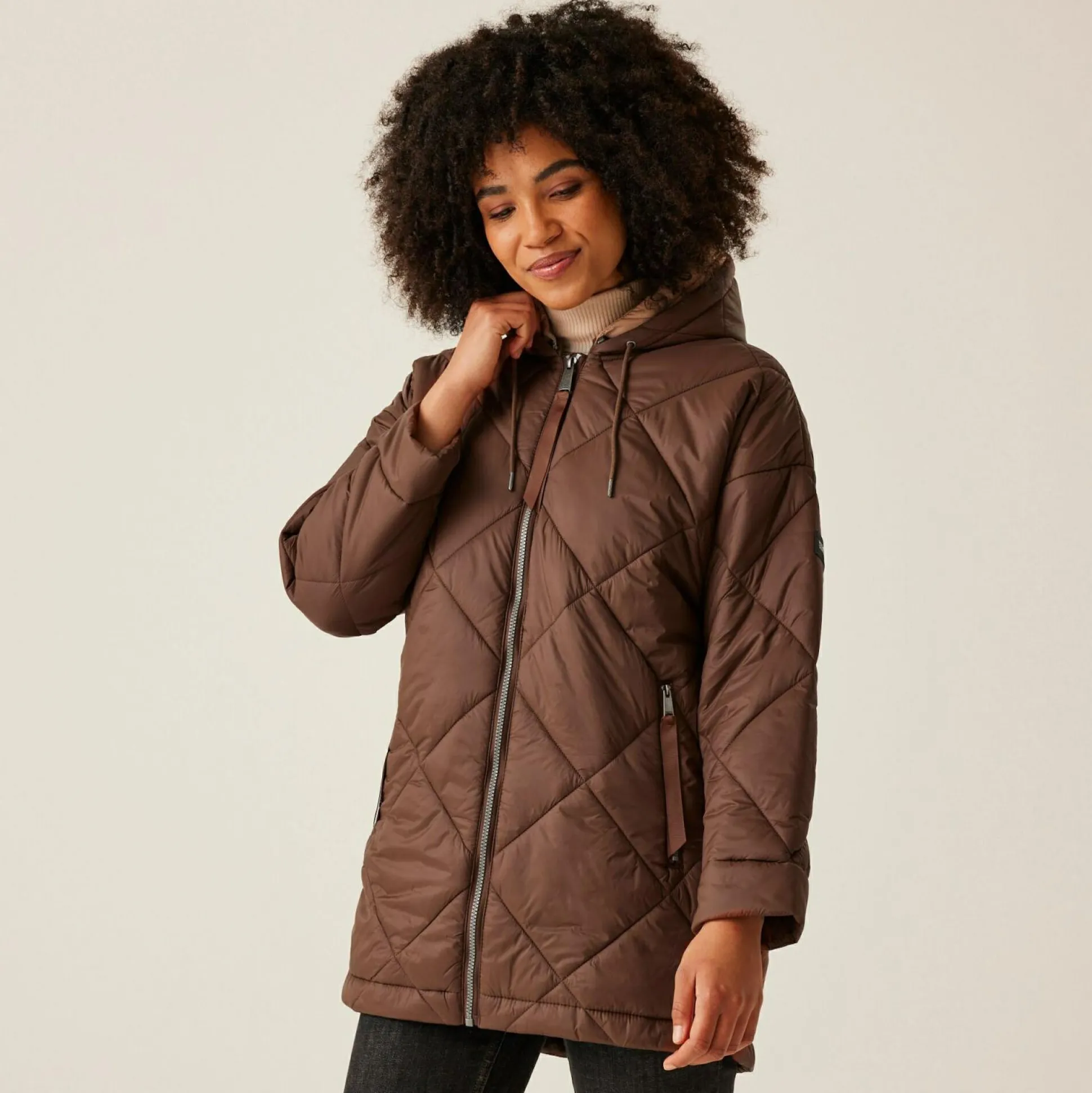 Women's Emila Quilted Jacket | Dark BrownWarm Taupe