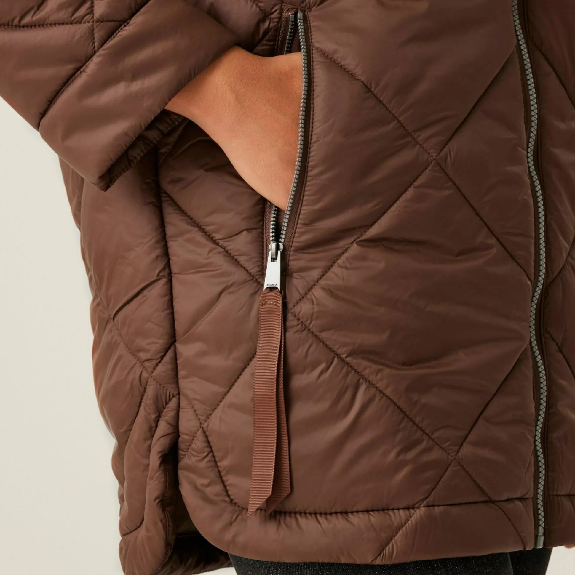 Women's Emila Quilted Jacket | Dark BrownWarm Taupe