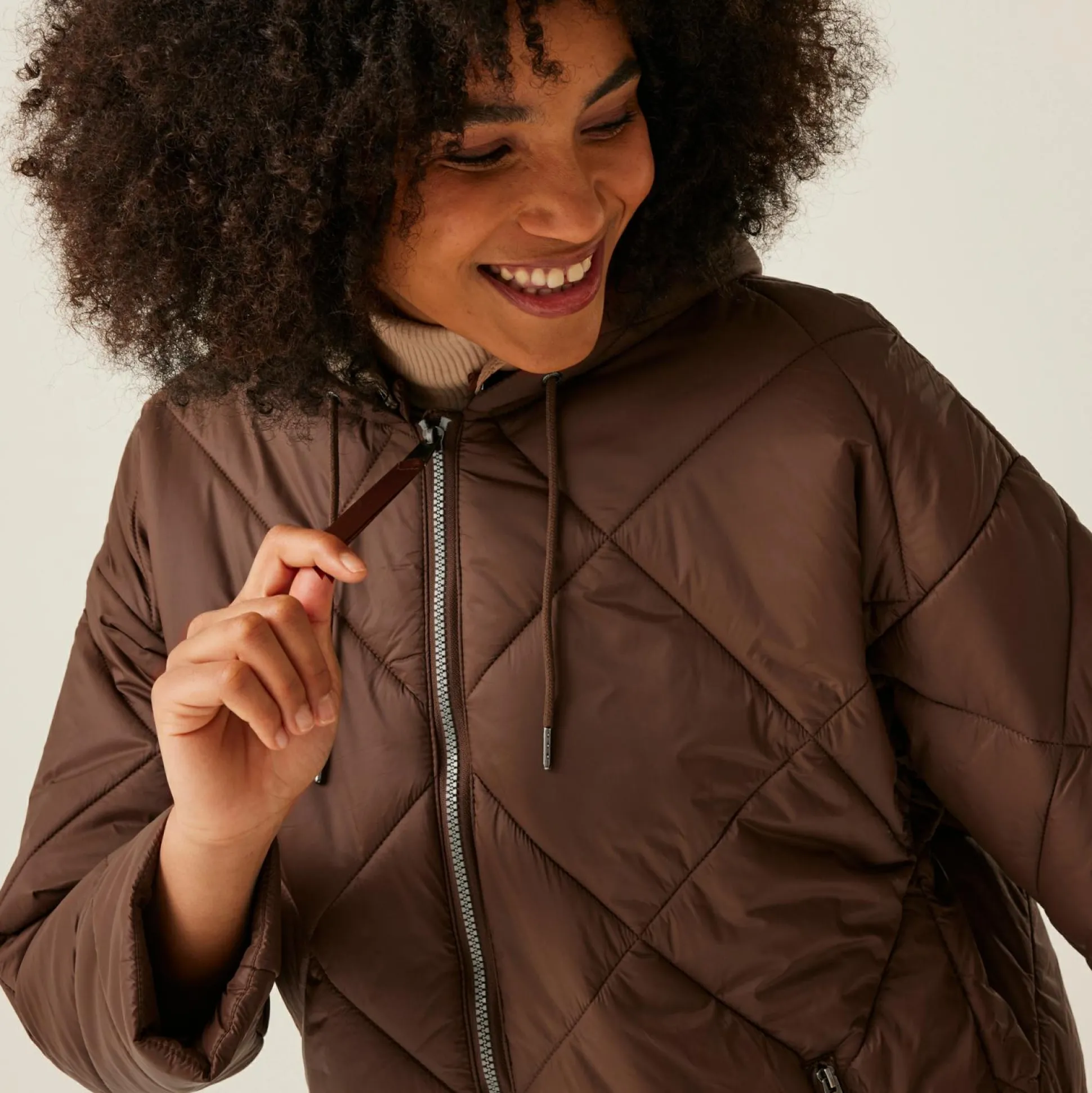Women's Emila Quilted Jacket | Dark BrownWarm Taupe