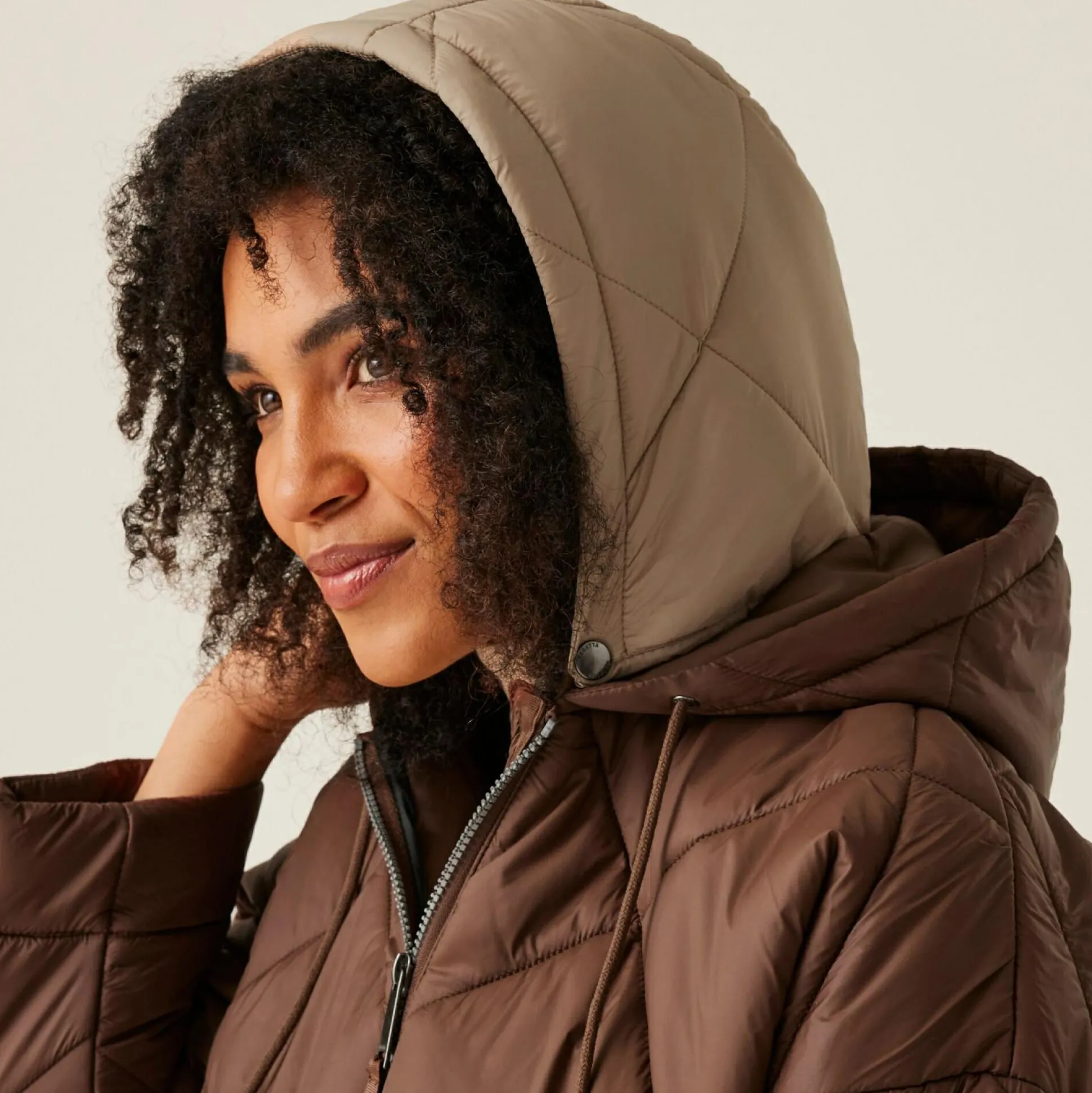 Women's Emila Quilted Jacket | Dark BrownWarm Taupe