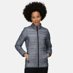 Women's Firedown Baffled Quilted Jacket | Grey Marl Black