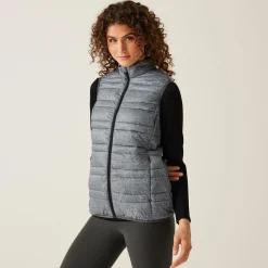 Womens Firedown Down-Touch Insulated Bodywarmer | Grey Marl Black