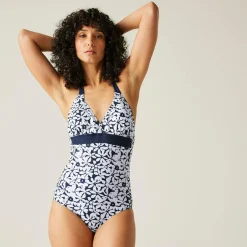 Women's Flavia II Swimsuit | Navy White Large Floral
