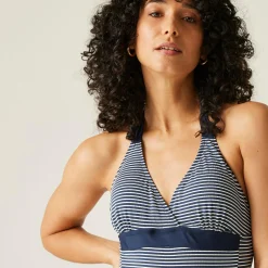 Women's Flavia II Swimsuit | Navy White Seeksucker Stripe
