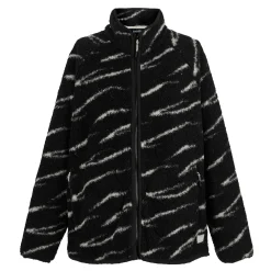 Women's Frankie Borg Full Zip Fleece | Black Light Vanilla Abstract Print