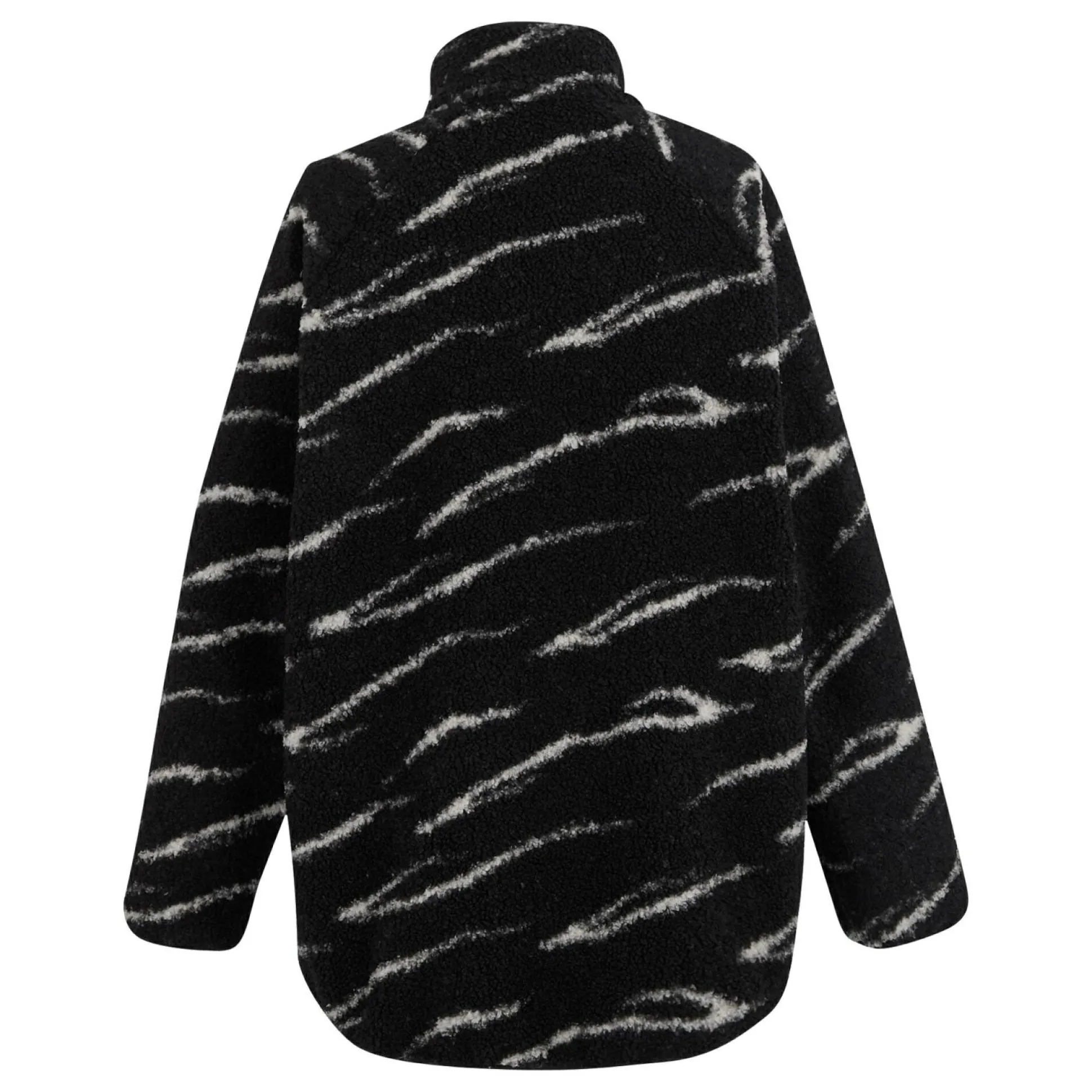 Women's Frankie Borg Full Zip Fleece | Black Light Vanilla Abstract Print