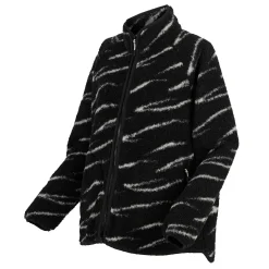 Women's Frankie Borg Full Zip Fleece | Black Light Vanilla Abstract Print