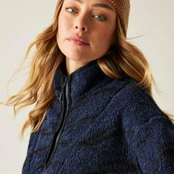 Women's Frankie Borg Half Zip Fleece | Navy Blue