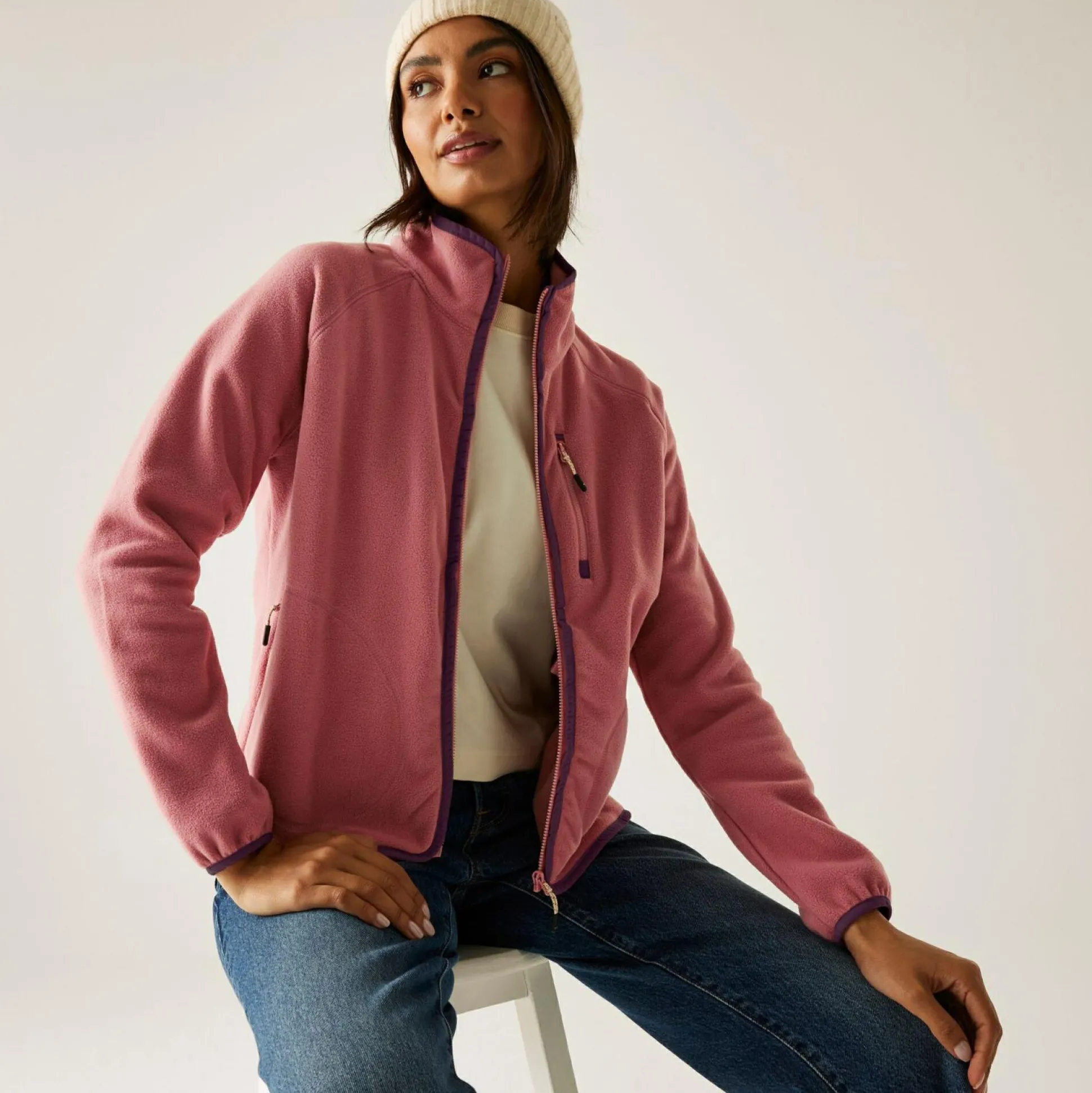 Women's Frankie Full Zip Fleece | Dusty Rose
