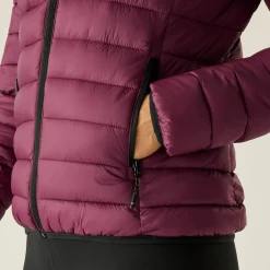 Women's Hooded Marizion Baffled Jacket | Dark Pimento