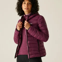 Women's Hooded Marizion Baffled Jacket | Dark Pimento