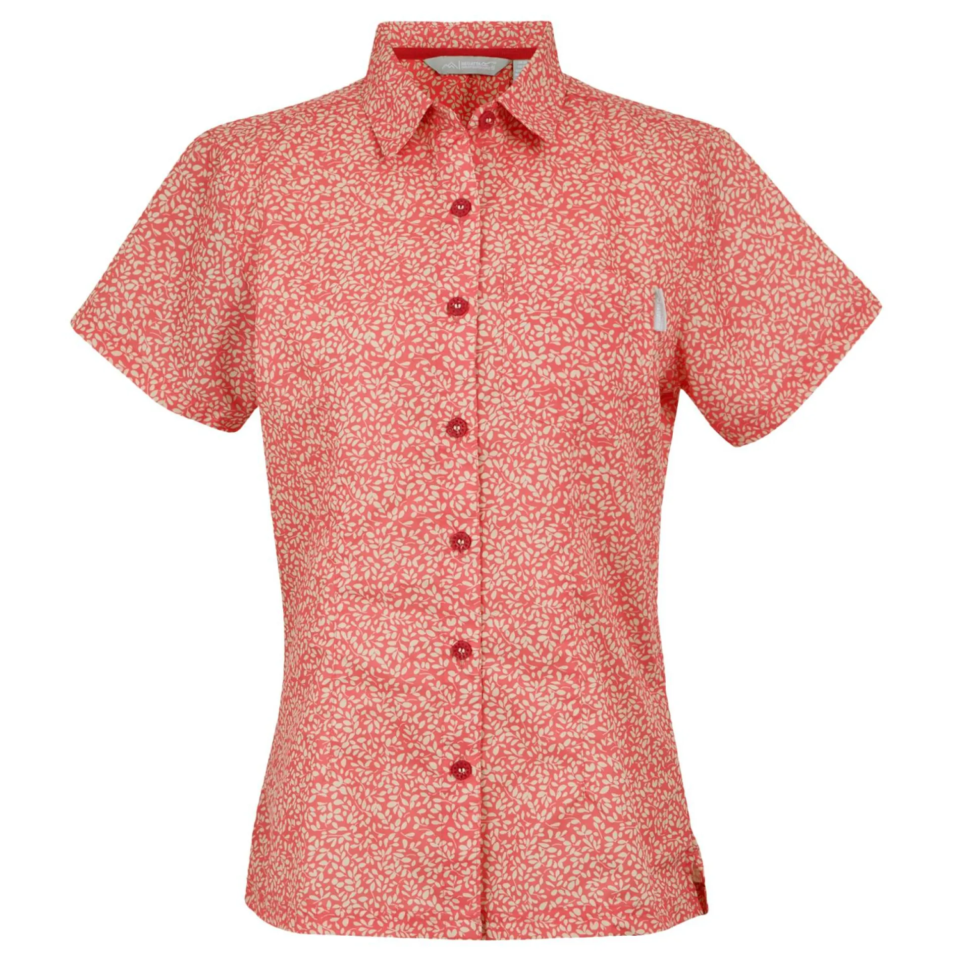 Women's Mindano VIII Short Sleeve Shirt | Peach Bloom Leaf Print