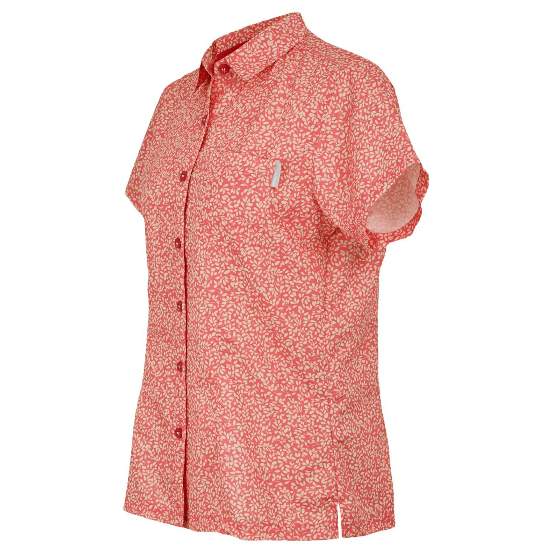 Women's Mindano VIII Short Sleeve Shirt | Peach Bloom Leaf Print