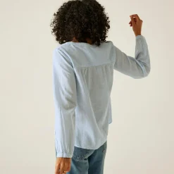 Women's Natine Lightweight Shirt | Chambray Blue Ticking Stripe