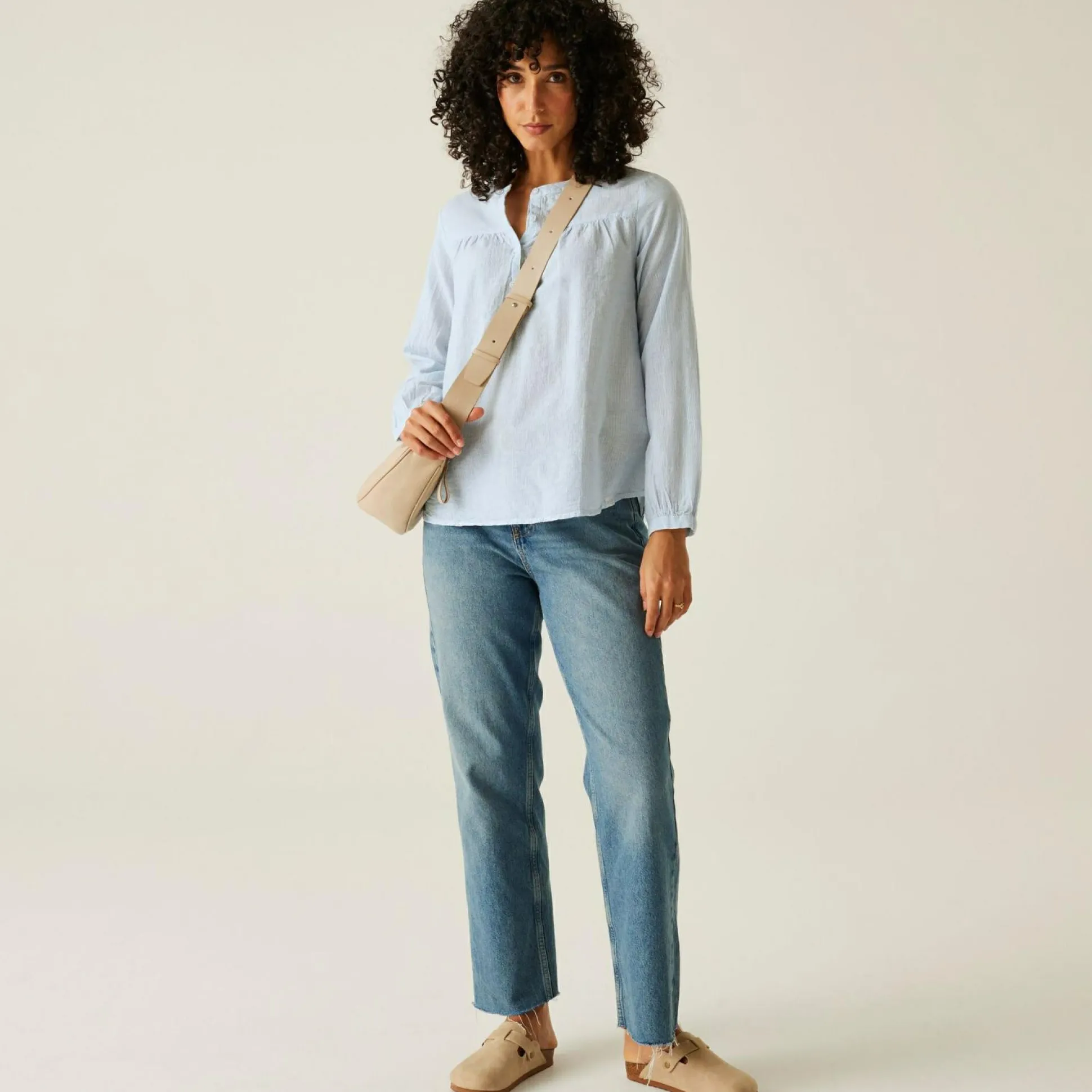 Women's Natine Lightweight Shirt | Chambray Blue Ticking Stripe