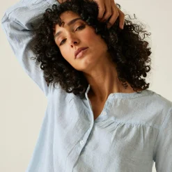 Women's Natine Lightweight Shirt | Chambray Blue Ticking Stripe