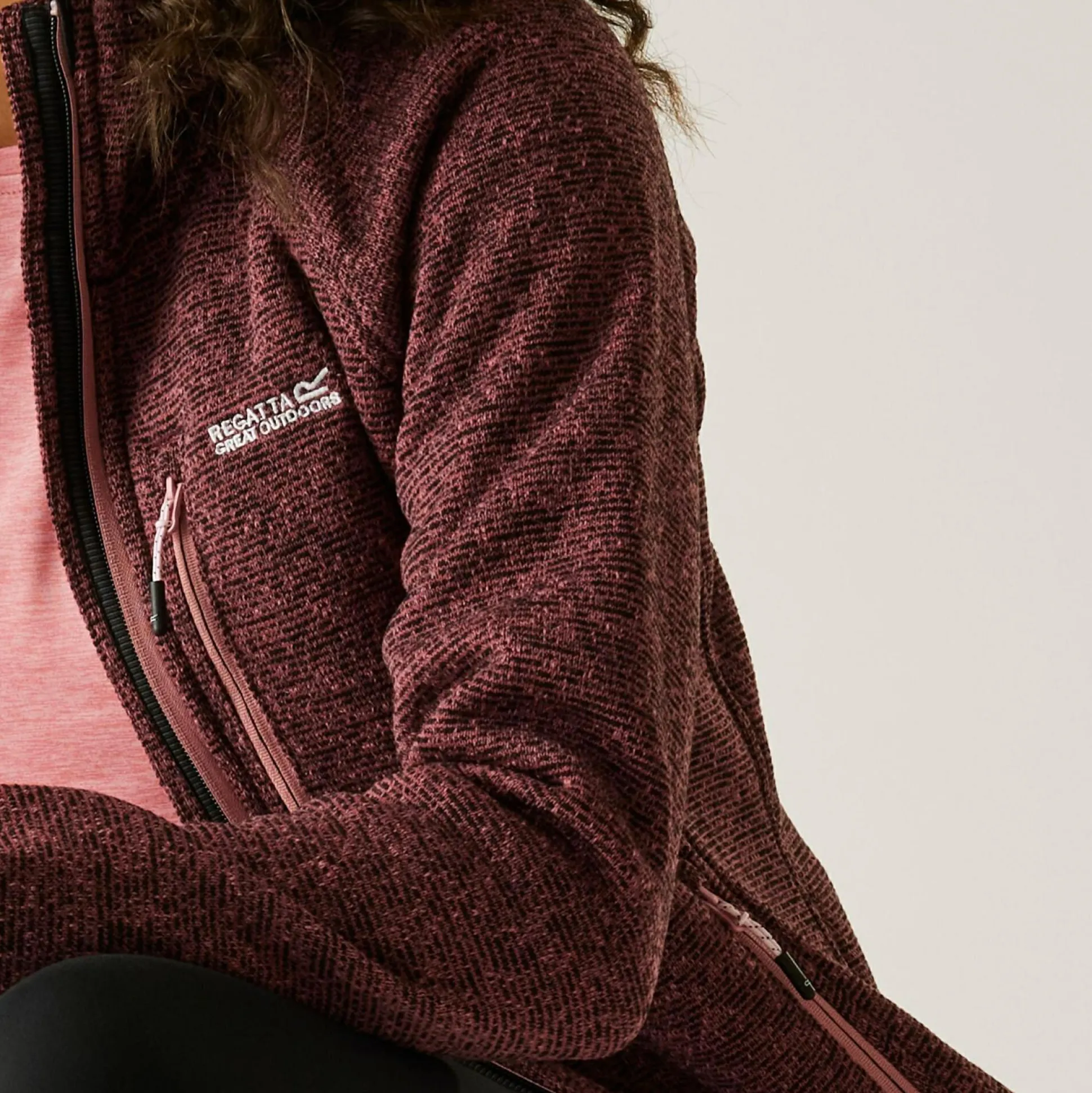 Women's Newhill Hooded Full Zip Fleece | Dusty Rose