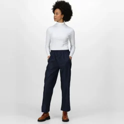 Womens Packaway Waterproof Trousers | Navy