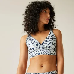 Women's Paloma Bikini Top | Navy White Large Floral