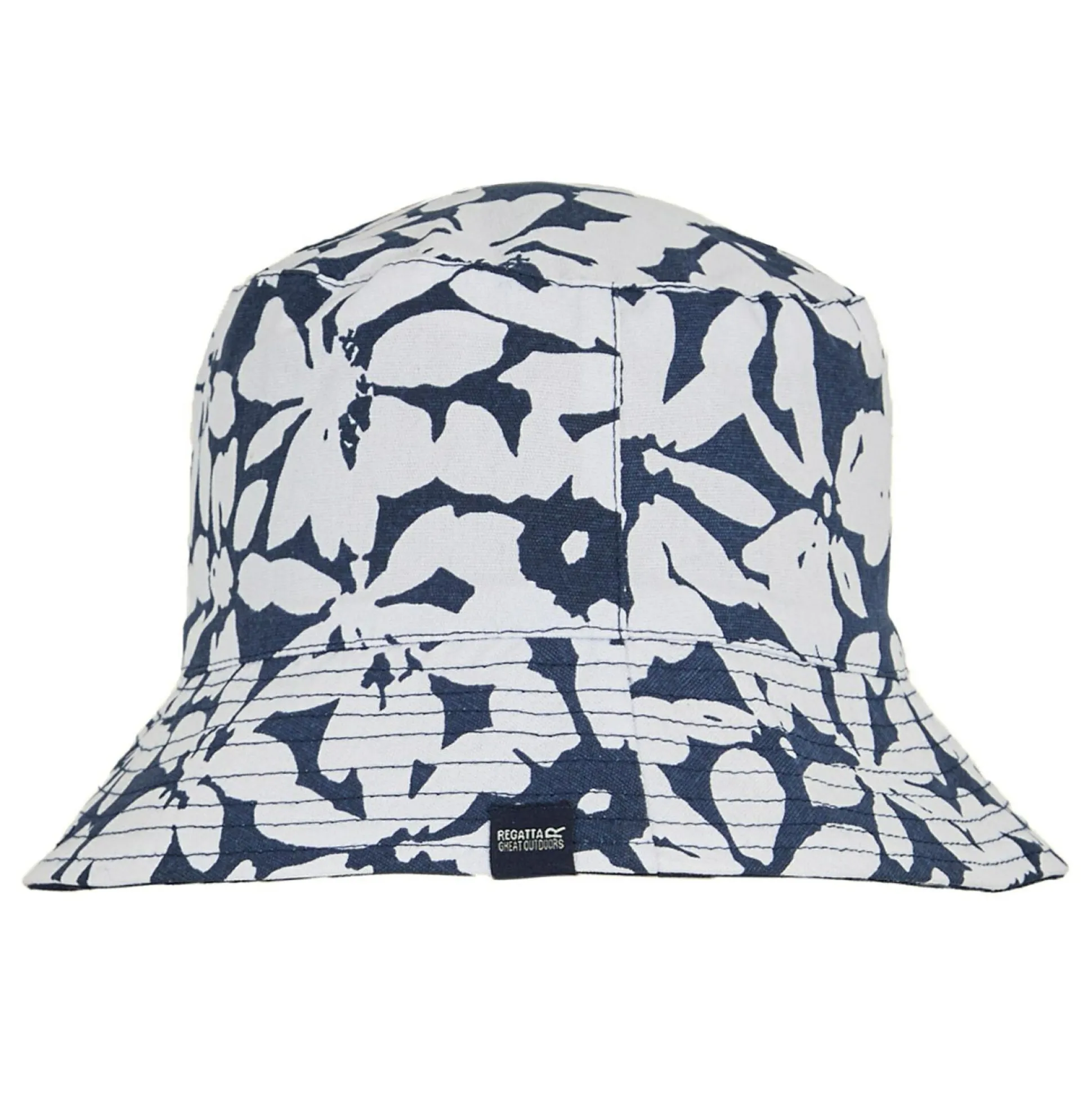 Women's Reversible Bucket Hat | Navy Abstract Flower Print Navy