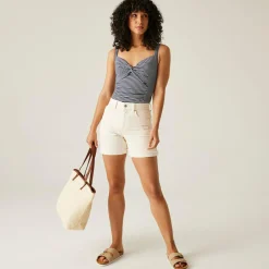 Women's Sakari Tummy Control Costume | Navy White Seeksucker Stripe