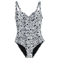 Women's Sakari Tummy Control Costume | Navy White Large Floral