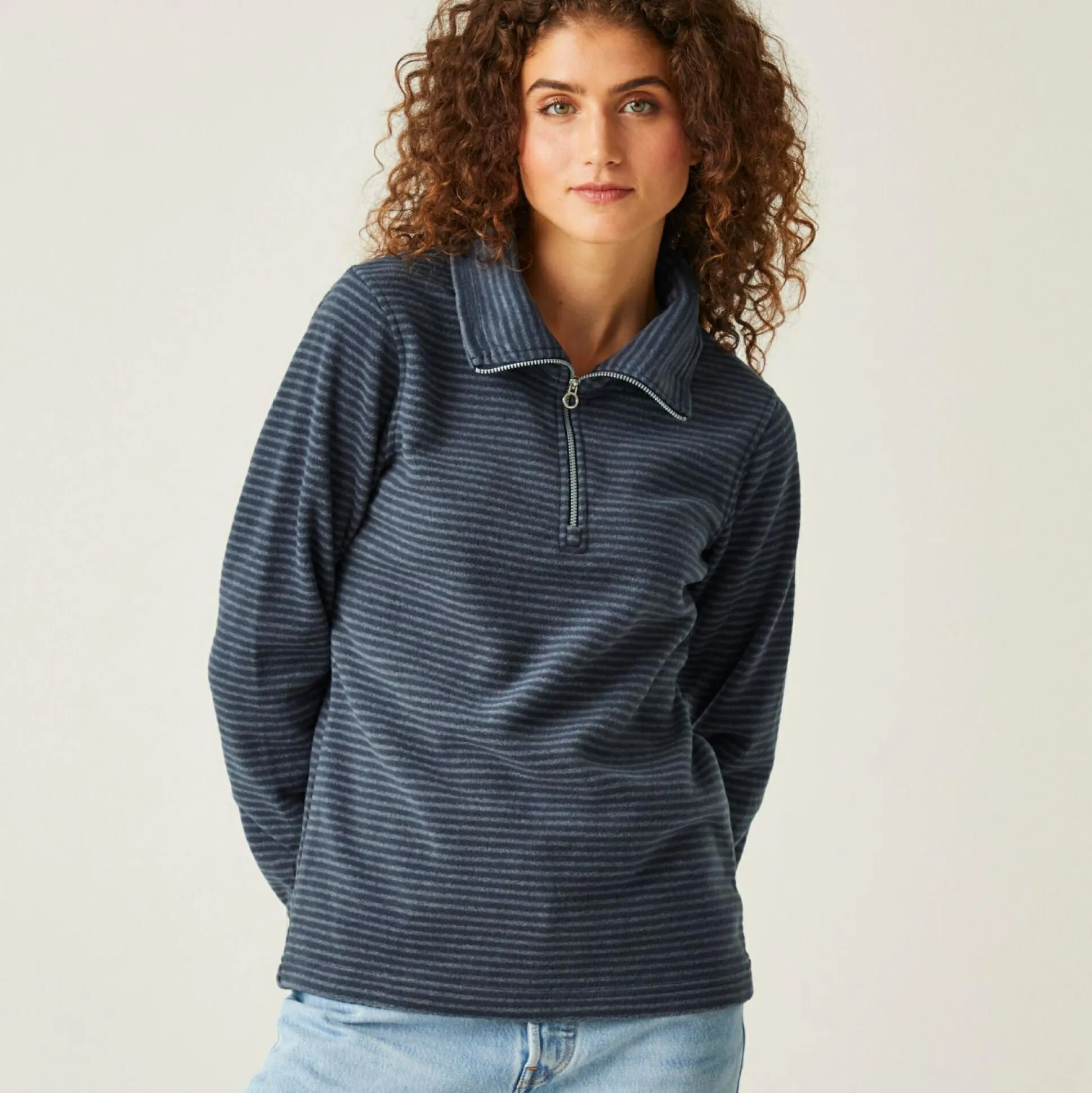 Women's Solenne Half Zip Fleece | Navy Silver