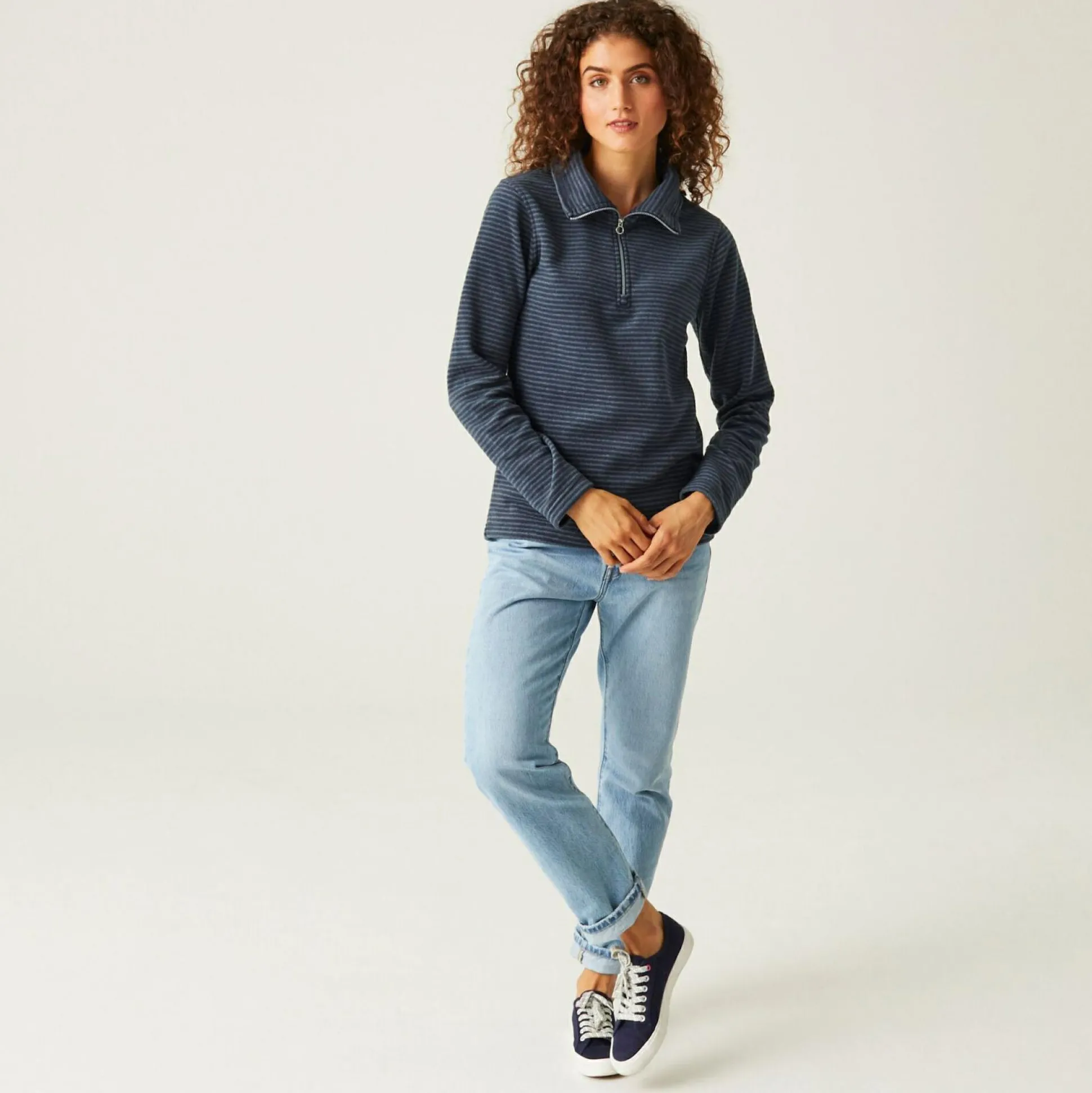 Women's Solenne Half Zip Fleece | Navy Silver