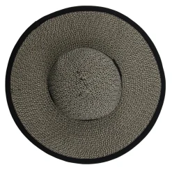 Women's Straw Sun Hat Bucket Hat | Black Natural Straw