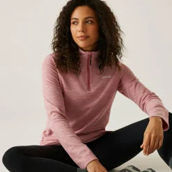 Women's Sweethart Marl Half Zip Fleece | Dusty Rose