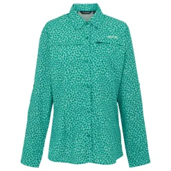 Women's Travel Packaway Long Sleeve Shirt | Aruba Blue Floral Print