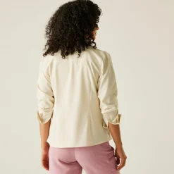 Women's Travel Packaway Long Sleeve Shirt | Light Vanilla Solid