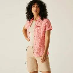 Women's Travel Packaway Short Sleeve Shirt | Light Vanilla Floral Print