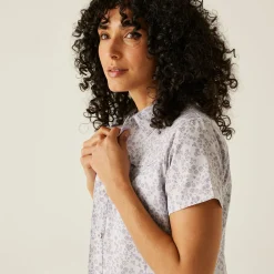 Women's Travel Packaway Short Sleeve Shirt | Lilac Hint Meadow Print