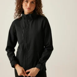 Women's Venturer 3-layer Printable Hooded Softshell Jacket | Black