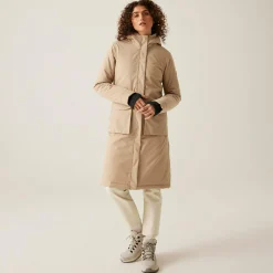 Women's Yarli Waterproof Longline Jacket | Warm Taupe Light Vanilla
