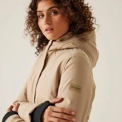 Women's Yarli Waterproof Longline Jacket | Warm Taupe Light Vanilla