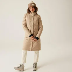 Women's Yarli Waterproof Longline Jacket | Warm Taupe Light Vanilla